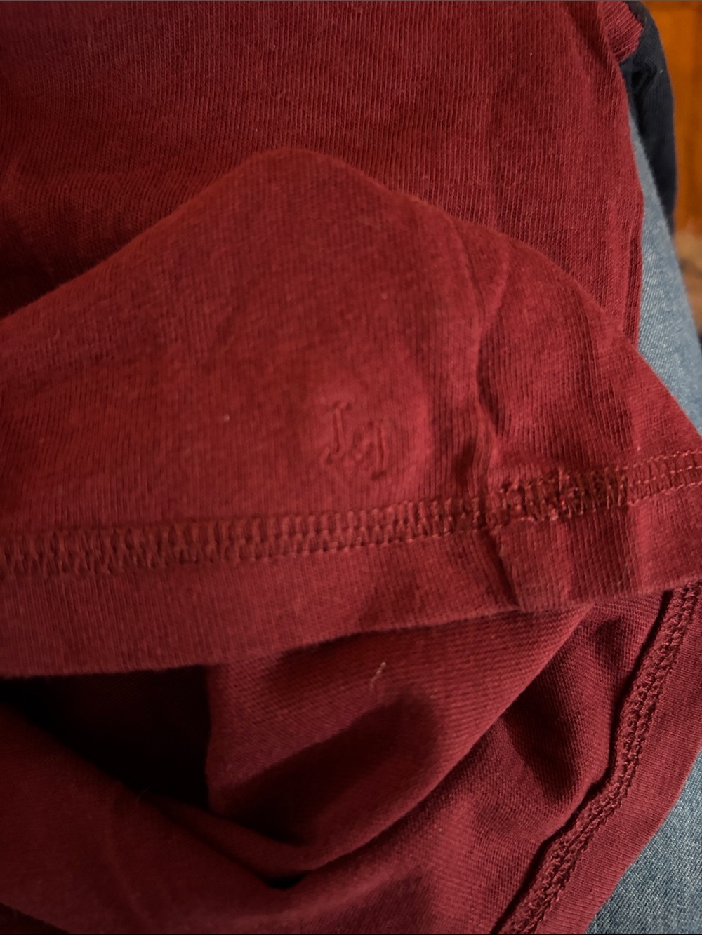 Janie and Jack Burgundy Body with Navy Raglan Long-Sleeve Henley - Picture 7 of 7